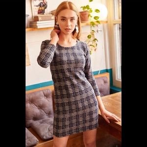 Vince Camuto Plaid Metallic Cocktail Dress 8